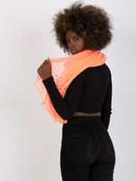 Koralowa zwiewna chusta z wiskozy z dżetami