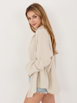 Beżowa bawełniana koszula z muślinu