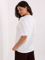 Biało-różowy t-shirt z nadrukiem psa FRESH MADE 