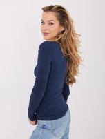 Granatowa bluzka basic longsleeve z bawełny