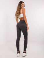 Hurt Ciemnoszare sportowe legginsy z przezroczystymi paskami