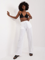 Białe spodnie na lato z muślinowej bawełny SUBLEVEL