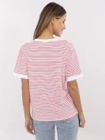 Czerwono-biała letnia bluzka z włoskim motywem