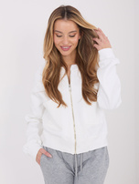 Ecru dresowa bluza z suwakiem