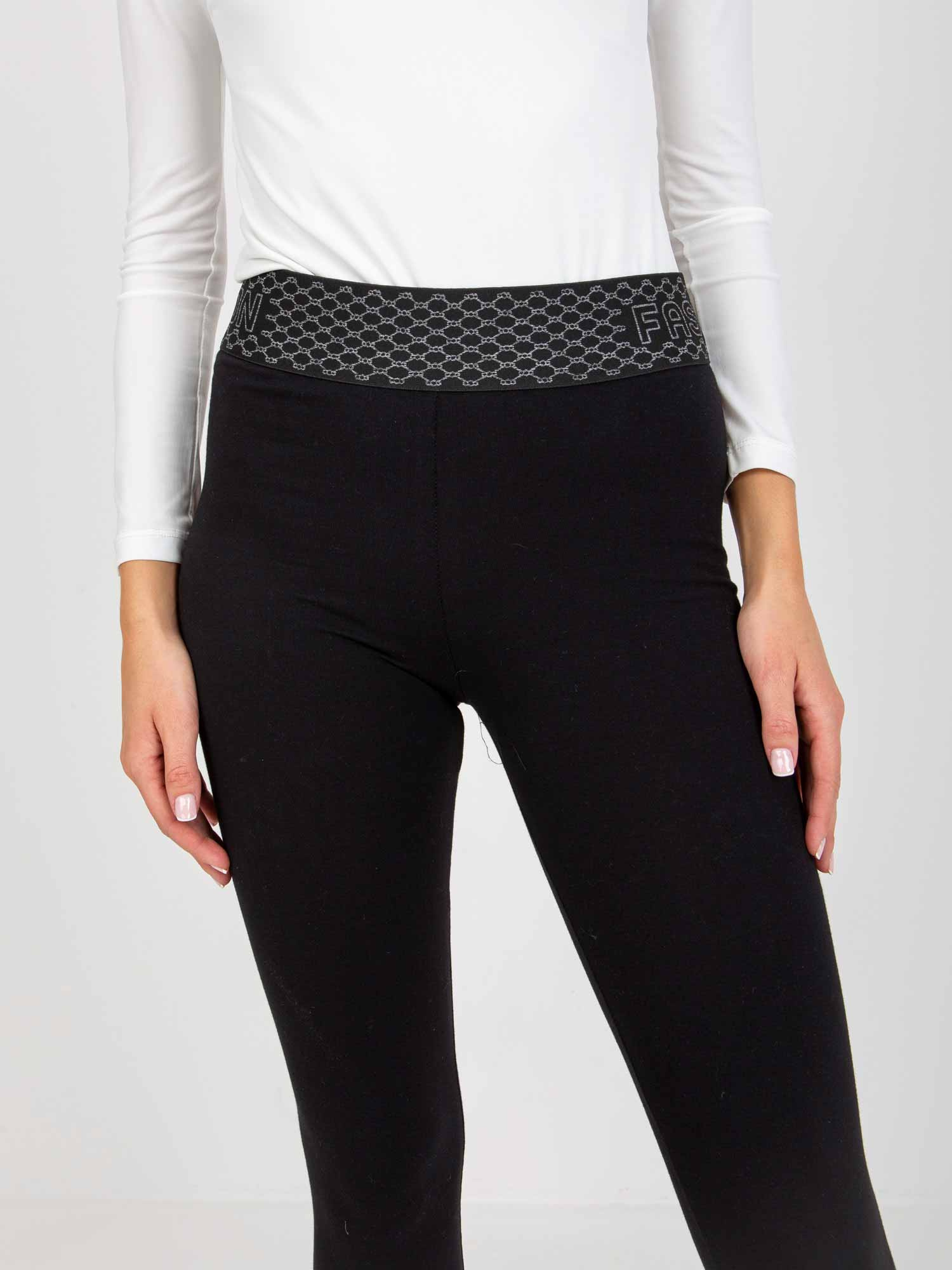 Hurt Czarne dopasowane legginsy na co dzień z bawełny 