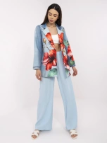 Niebieska damska marynarka z imitacją jeansu