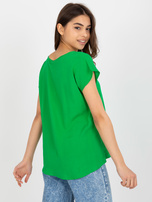 Hurtownia Zielona bluzka casualowa z wiskozy SUBLEVEL