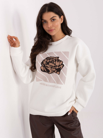 Ecru dresowa bluza oversize bez kaptura