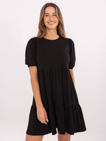 Czarna sukienka z krótkim rękawem RUE PARIS 