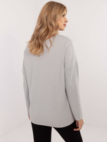 Hurt Jasnoszary sweter oversize w jednolitym kolorze