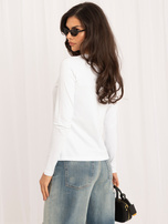 Bílý longsleeve basic s kulatým výstřihem RUE PARIS.