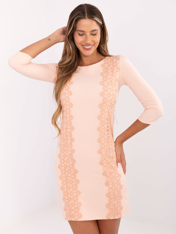 Hurtownia Brzoskwiniowa ołówkowa sukienka koktajlowa