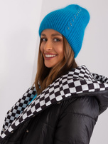 Hurtownia Jasnoniebieska czapka damska z aplikacjami