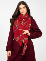 Czerwona damska chusta z printem