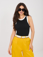 Czarny krótki top bez rękawów SUBLEVEL 