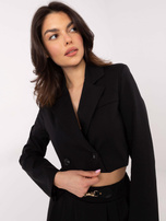 Hurt Czarna krótka marynarka damska od garnituru