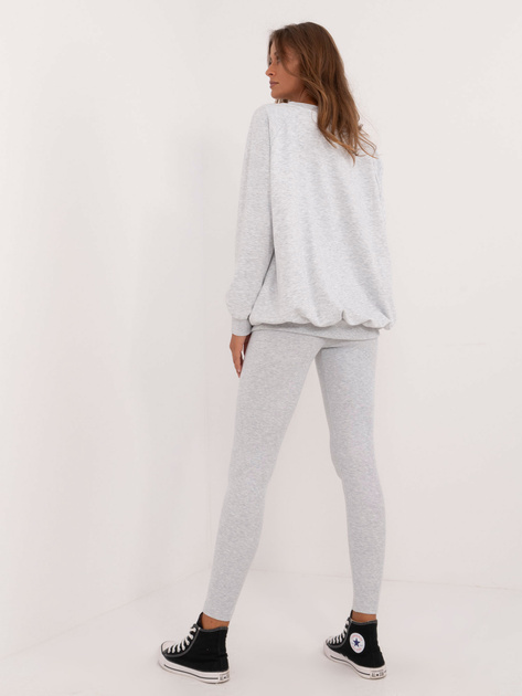 Hurt Szary melanżowy komplet dresowy z naszywką