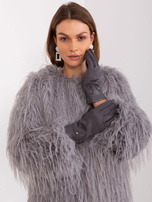 Hurt Ciemnoszare rękawiczki ze wstawkami z ekoskóry