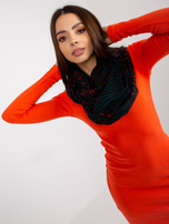 Czarno-morska chusta komin z wiskozy 