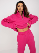 Hurt Fuksjowy dresowy komplet basic ze spodniami z rozcięciem