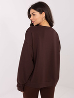Ciemnobrązowa damska bluza oversize bez kaptura