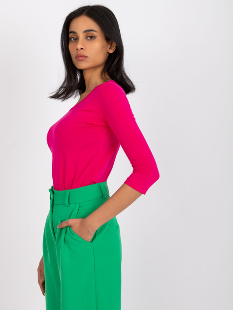 Fuksjowa damska bluzka basic Mona