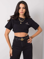 Czarny t-shirt bawełniany Guida