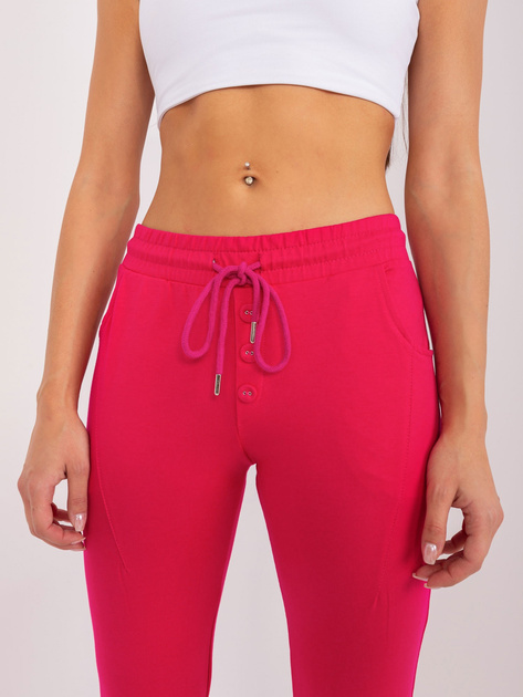 Hurtownia Fuksjowe spodnie dresowe z kieszeniami