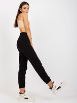 Czarne bawełniane spodnie dresowe z kieszeniami