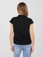 Czarna casualowa koszulka polo SUBLEVEL 