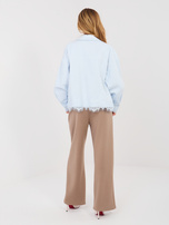 Ciemnobeżowe spodnie z ozdobną zawieszką RUE PARIS 