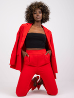 Czerwone spodnie klasyczne damskie Hidalgo