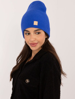 Hurt Kobaltowa czapka beanie z naszywką RUE PARIS