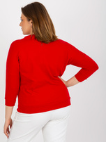 Hurt Czerwona bluzka plus size z napisami i troczkami 