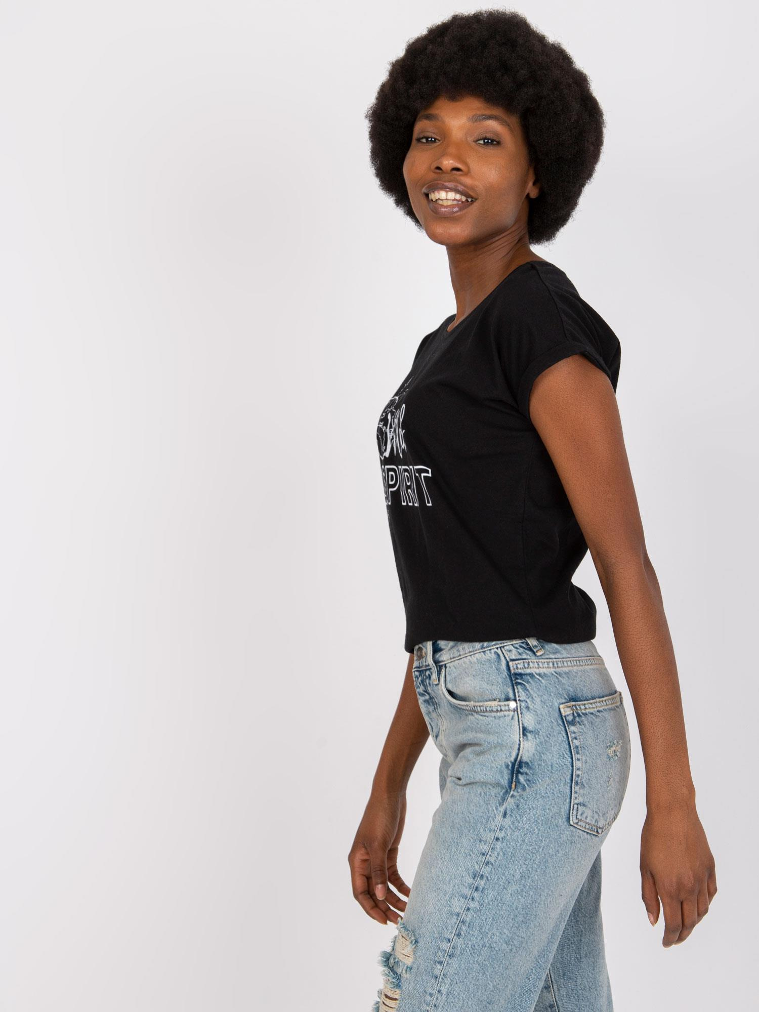 Schwarzes Damen-T-Shirt mit Druck Cabrera MAYFLIES.