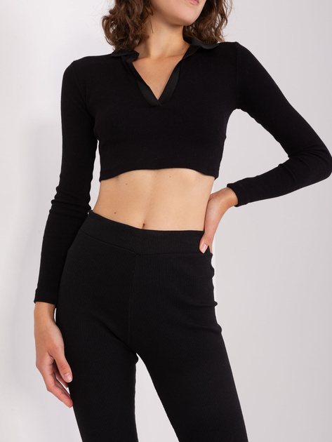 Hurt Czarne damskie legginsy basic z bawełny RUE PARIS