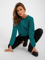 Hurt Morska dresowa bluza basic z okrągłym dekoltem 