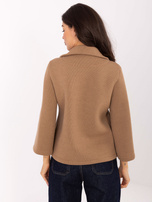 Camelowy płaszcz z zapięciem na guziki RUE PARIS