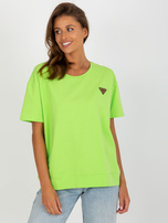 Hurt Limonkowa bluzka oversize z okrągłym dekoltem