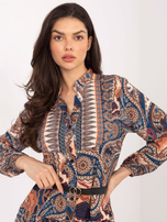 Dunkelblaues Kleid mit Druck Milah.
