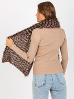 Hurt Ciemnobeżowo-brązowy dzianinowy szal damski