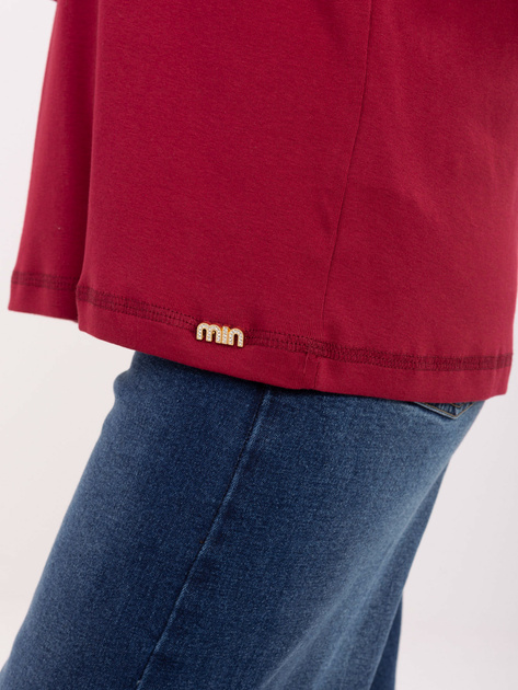 Bordowa bluzka oversize z dekoltem V