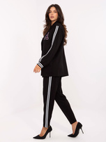 Czarny dwuczęściowy komplet ze spodniami RUE PARIS 