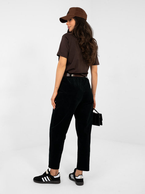 Czarne sztruksowe spodnie z nogawką 7/8