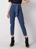 Niebieskie spodnie jeansowe high waist Kiara RUE PARIS