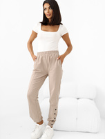 Dark beige sweatpants with buttons Cindy RUE PARIS 