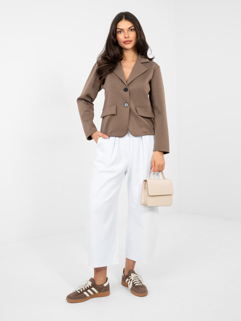 Brązowa dresowa marynarka z imitacją kieszeni