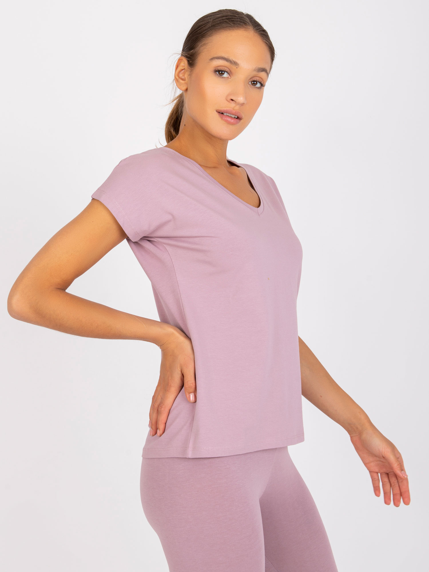 Brudnoróżowy t-shirt basic Arlette 