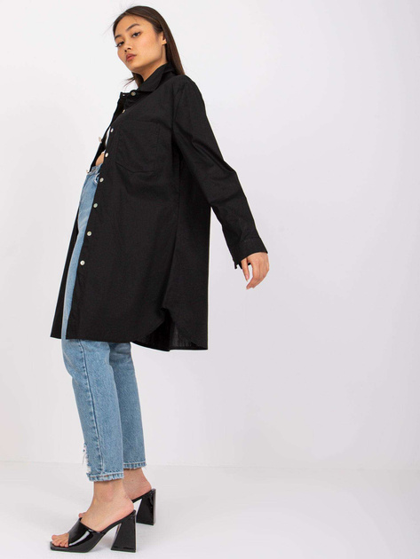 Czarna długa koszula damska Noelle