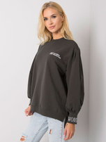 Ciemna khaki bluza bez kaptura Laylin